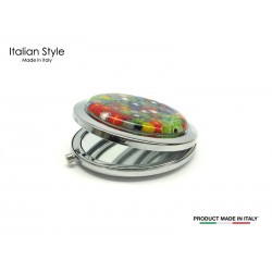 Mirror with Murrina, in chrome metal, 70 mm (Available in Multicolor)