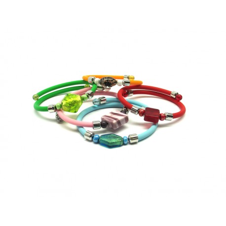 Murano Glass Bracelet - Mod. Debora, 21 cm (Available in assorted Colours)